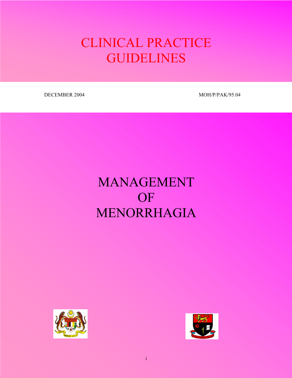 Management of Menorrhagia