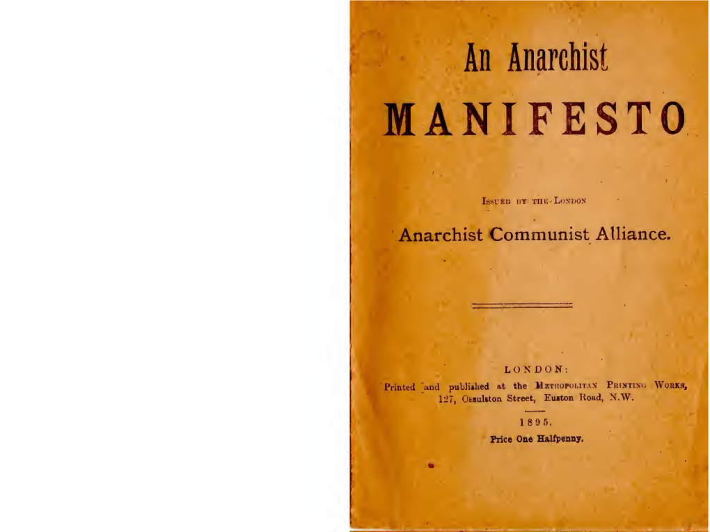 An Anarchist MANIFESTO