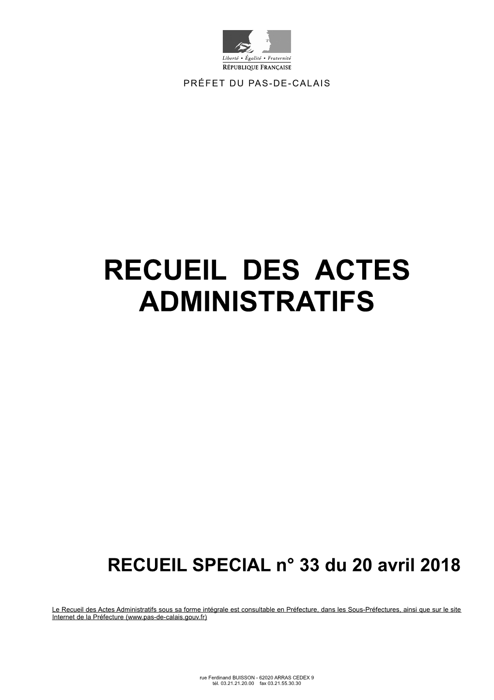 Recueil Des Actes Administratifs