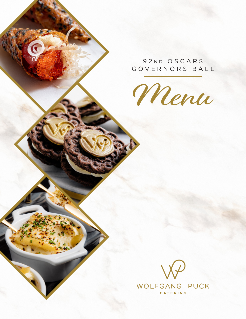 Oscars Governors Ball Menu by Wolfgang Puck