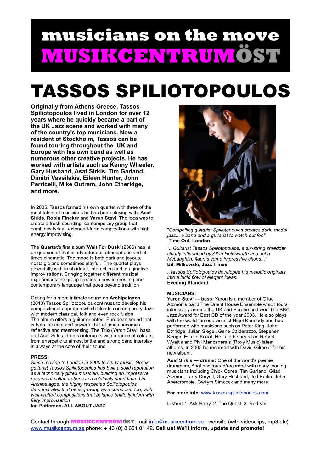Tassos Spilitopoulos on the Move Mall