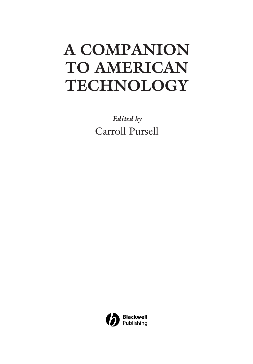 A Companion to American Technology