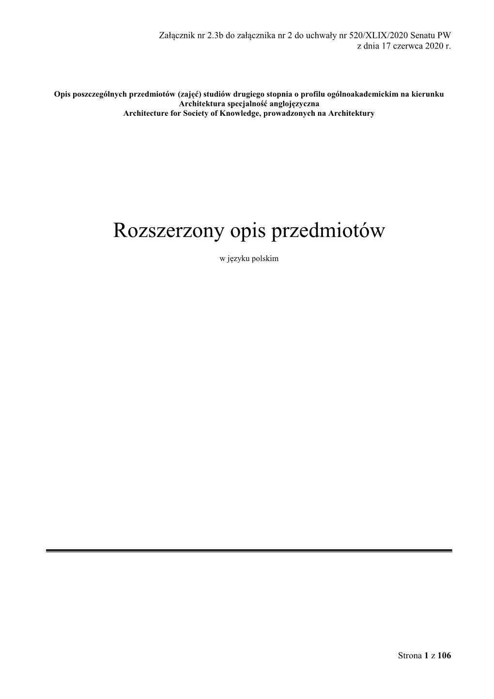 Załącznik Nr 2.3 B Do Załącznika Nr 2 Do Uchwały Nr 520/XLIX