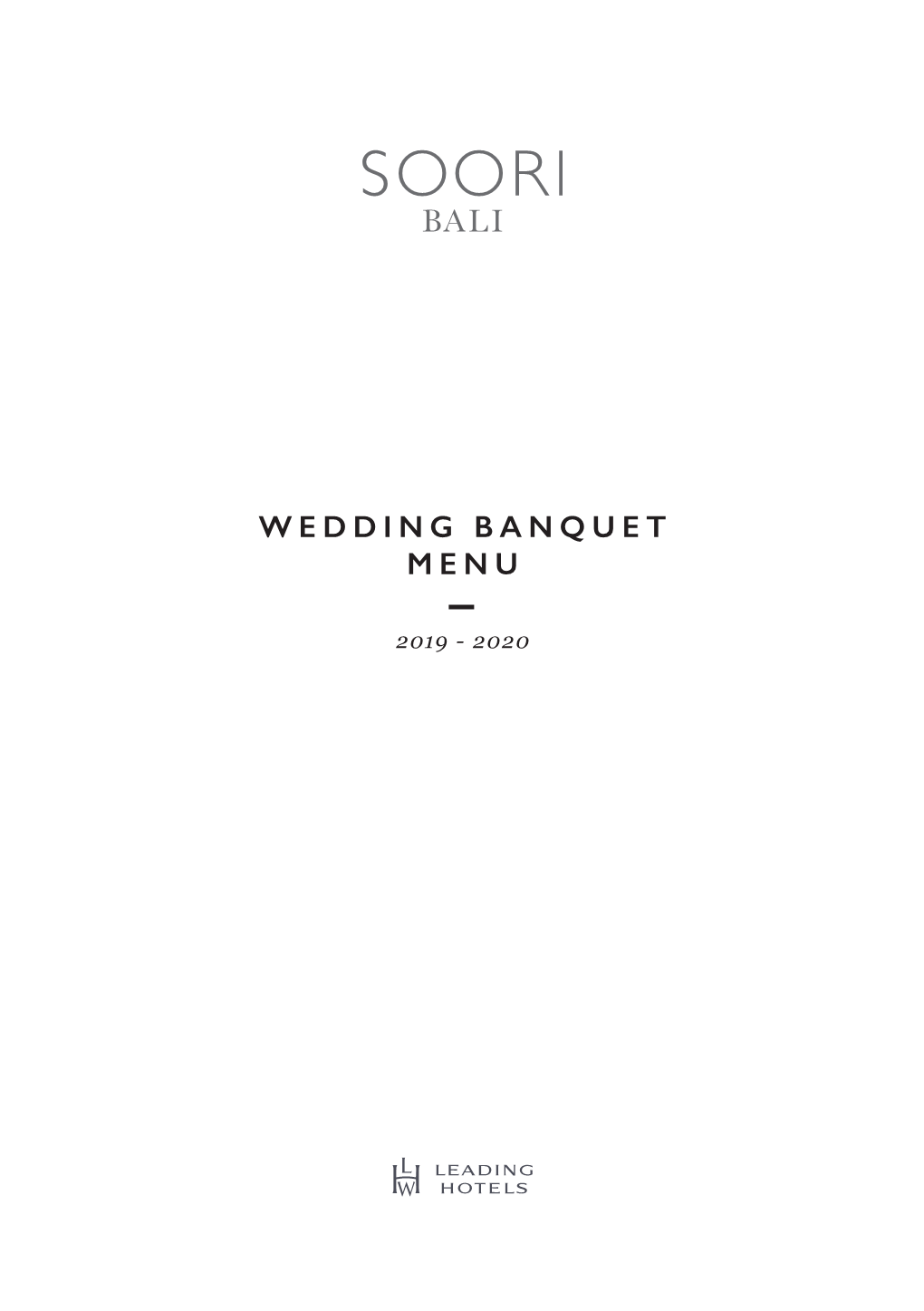 2020 Soori Bali Wedding Banquet Menu