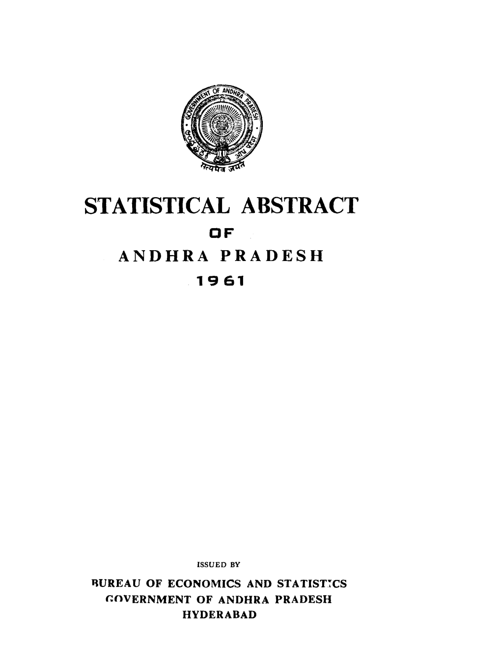 Statistical Abstract Df Andhra Pradesh 19 61