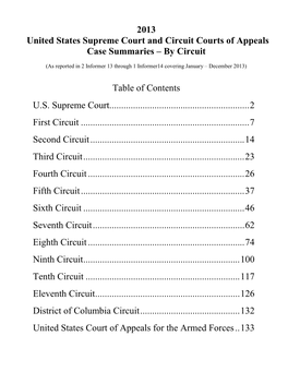 United States Supreme Court and Circuit Courts of Appeals Case Summaries – by Circuit