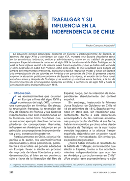 Trafalgar Y Su Influencia En La Independencia De Chile