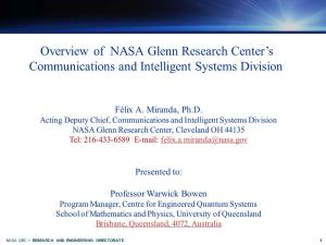 NASA Glenn Research Center’S Communications and Intelligent Systems Division