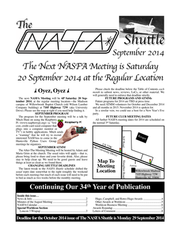 September 2014 NASFA Shuttle