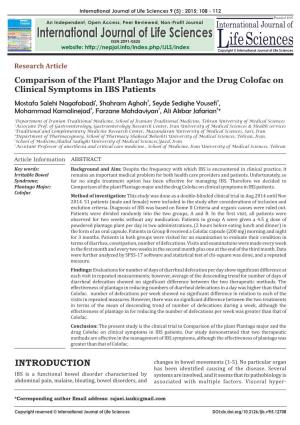 Comparison of the Plant Plantago Major.Cdr