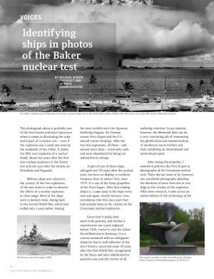 Identifying Ships in Photos of the Baker Nuclear Test