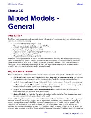 Mixed Models - General
