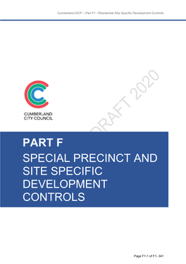 Cumberland DCP – Part F1 –Residential Site Specific Development Controls