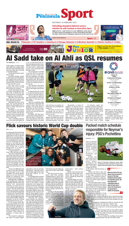 Al Sadd Take on Al Ahli As QSL Resumes