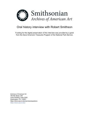 Oral History Interview with Robert Smithson