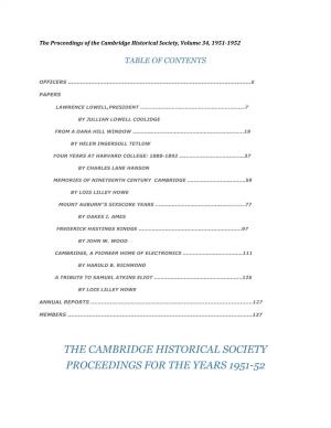 Proceedings Volume 34 – 1951–1952 [PDF]