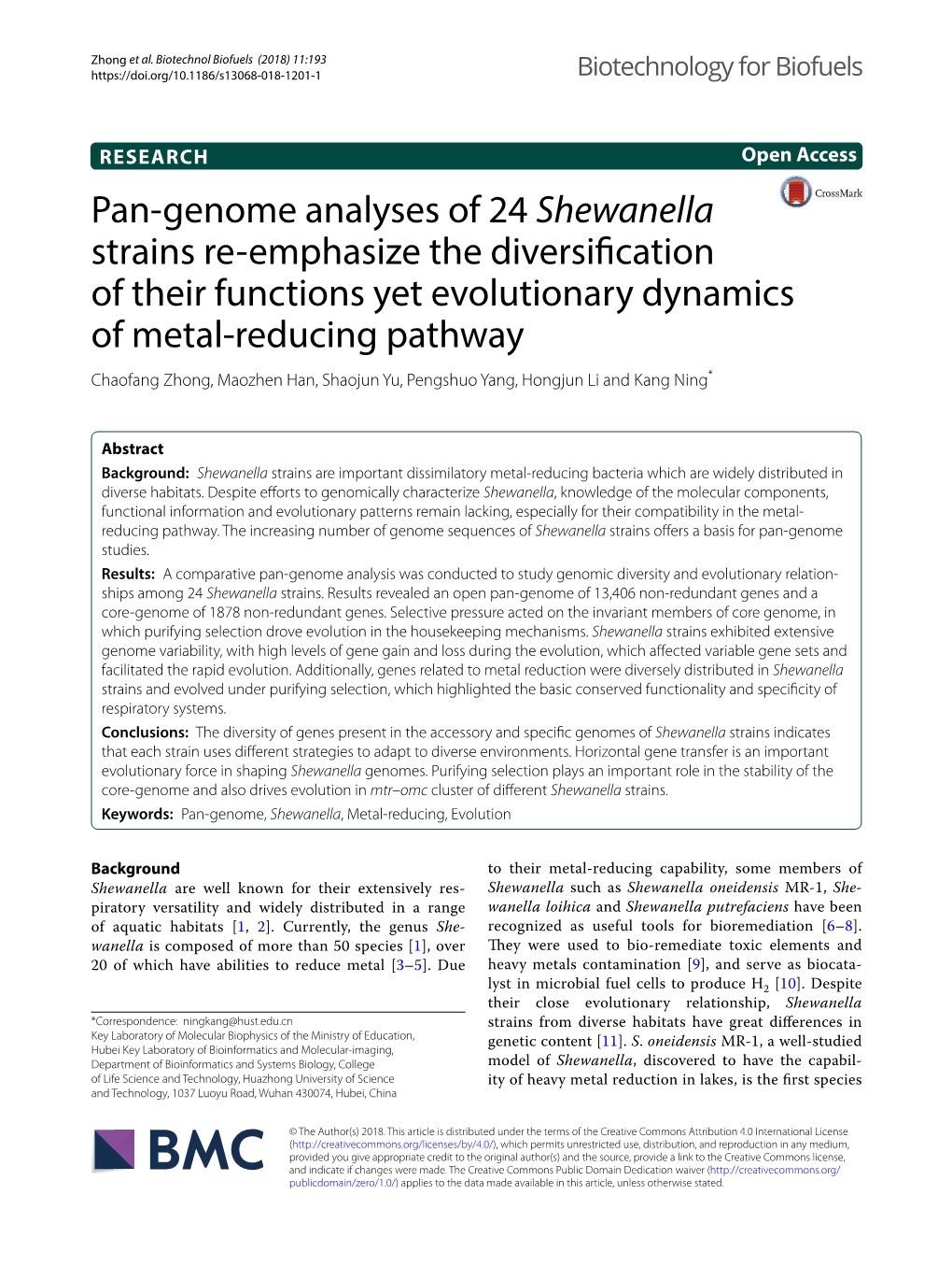 Pan-Genome Analyses of 24 Shewanella Strains Re-Emphasize