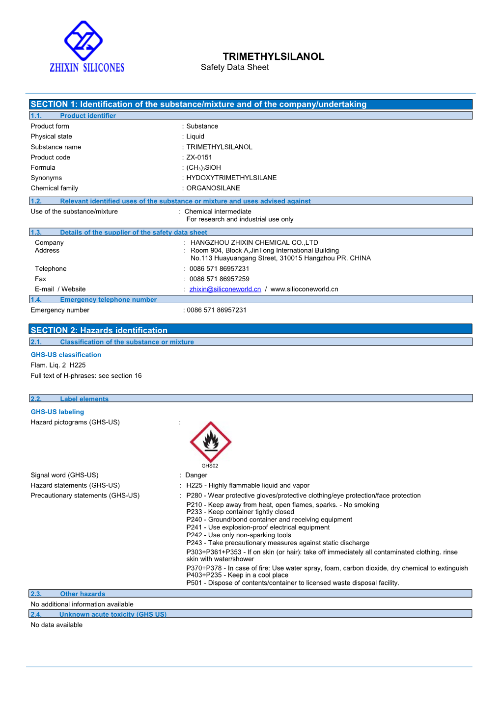 SECTION 1: Identification of the Substance/Mixture and of the Company/Undertaking s1