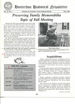 Preserving Family Memorabilia Topic of Fall Meeting