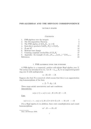 Psh-Algebras and the Shintani Correspondence