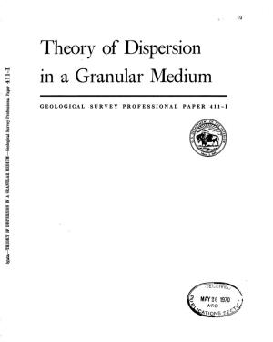 Theory of Dispersion in a Granular Medium