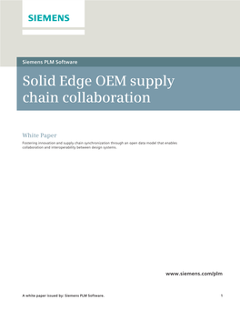 Solid Edge OEM Supply Chain Collaboration