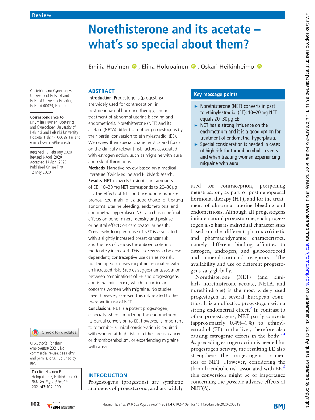 Norethisterone and Its Acetate – What's So Special About Them?