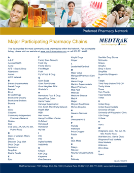Major Participating Pharmacy Chains