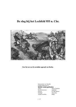 De Slag Bij Het Lechfeld 955 N. Chr