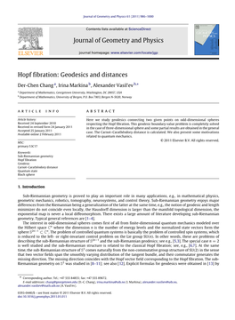 Hopf Fibration: Geodesics and Distances