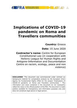 Covid-19 Impact on Roma