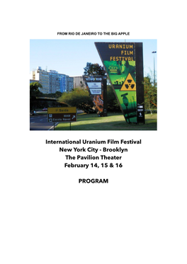 Uranium Film Festival New York 2014 Programm