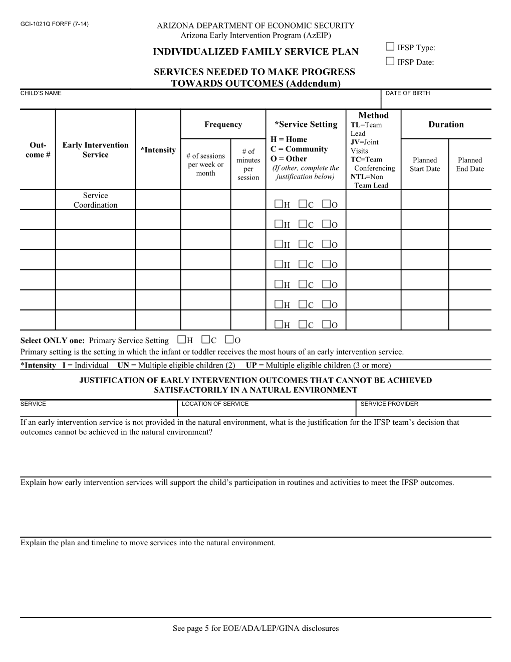 See Page 5 for EOE/ADA/LEP/GINA Disclosures