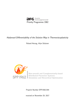 Hadamard Differentiability of the Solution Map in Thermoviscoplasticity