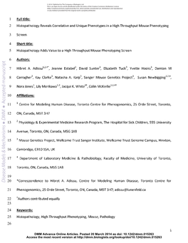 D Isease Models & Mechanisms DMM a Ccepted Manuscript