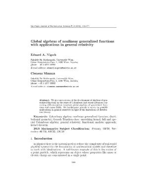Global Algebras of Nonlinear Generalized Functions with Applications in General Relativity