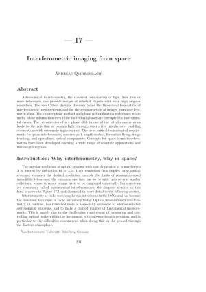 Interferometric Imaging from Space