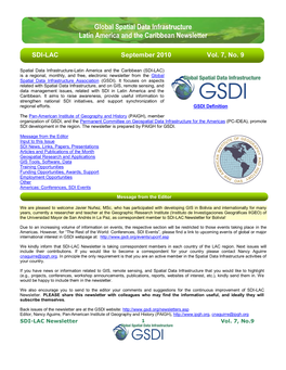 Global Spatial Data Infrastructure Latin America and the Caribbean Newsletter