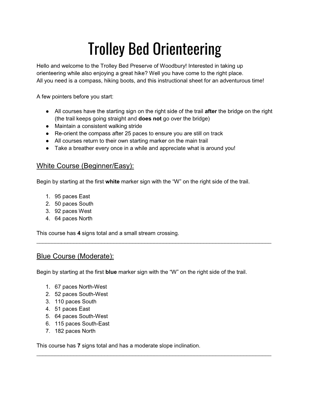 Trolley Bed Orienteering