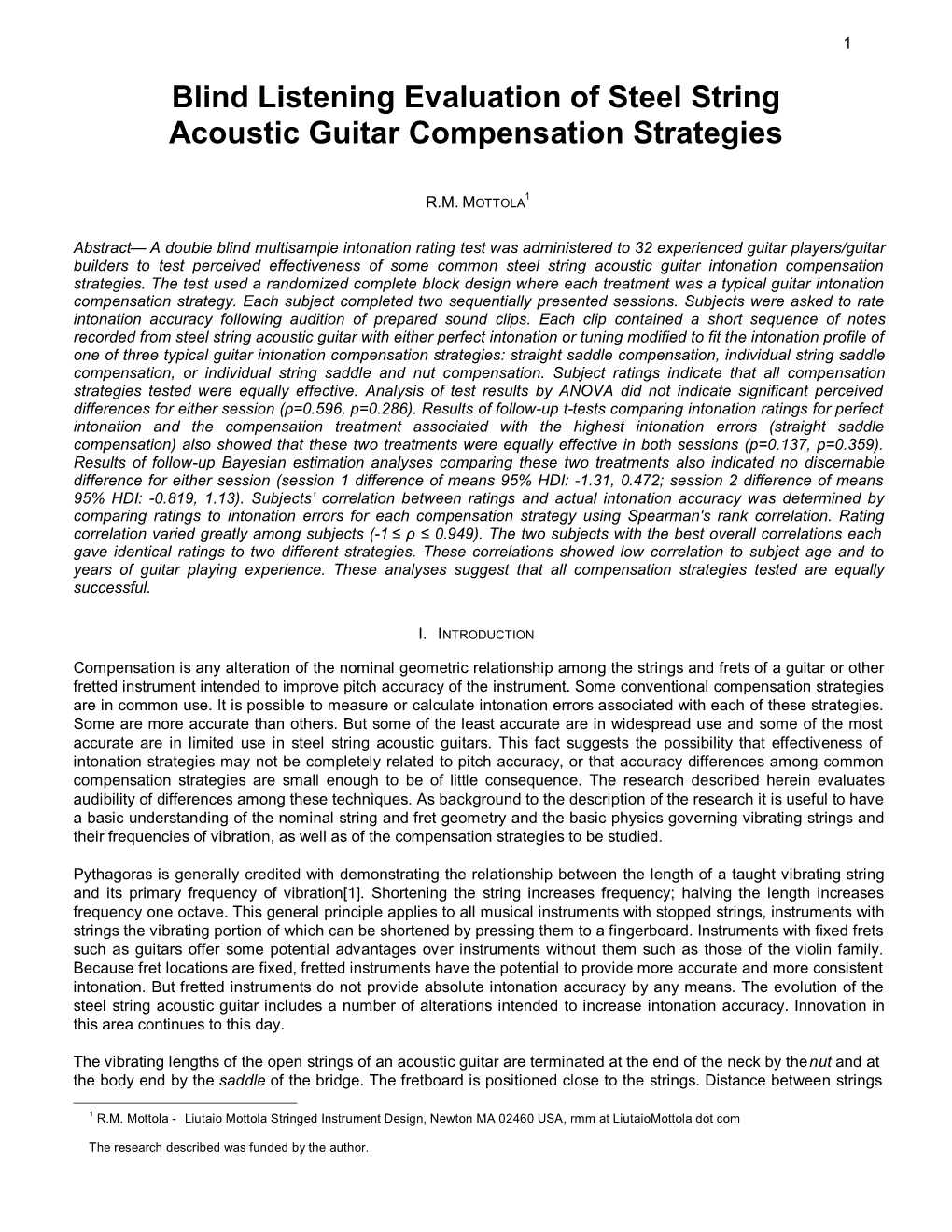 Blind Listening Evaluation of Steel String Acoustic Guitar Compensation Strategies