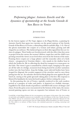 Antonio Zanchi and the Dynamics of Spectatorship at the Scuola Grande Di San Rocco in Venice