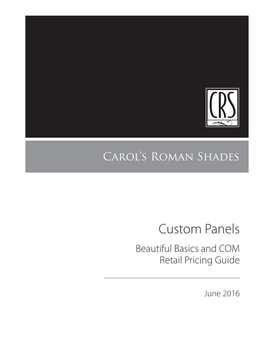 Custom Panels Beautiful Basics and COM Retail Pricing Guide