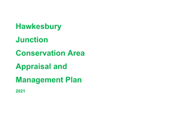 Hawkesbury Junction Conservation Area Appraisal and Management Plan