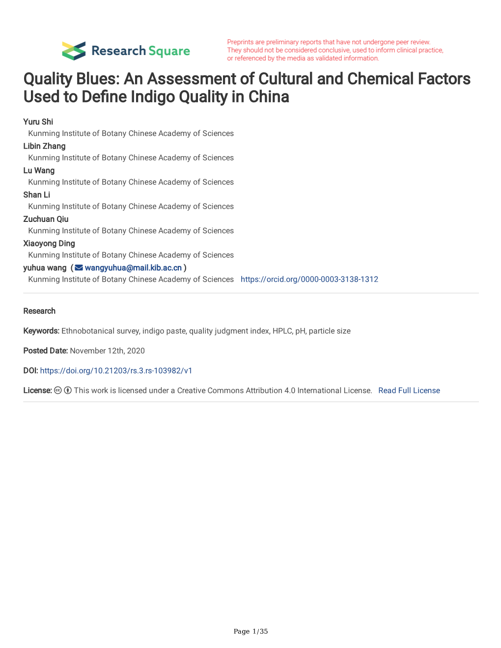 An Assessment of Cultural and Chemical Factors Used to De Ne