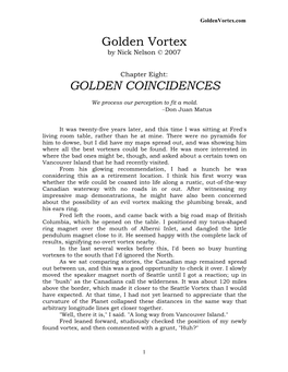 Golden Vortex GOLDEN COINCIDENCES