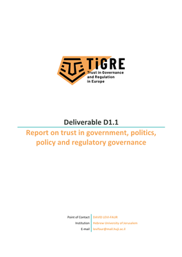 Deliverable D1.1 Report on Trust in Government, Politics, Policy and Regulatory Governance