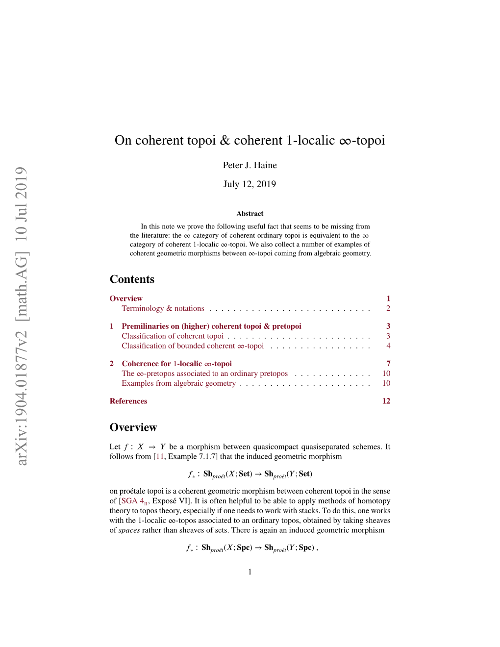 Arxiv:1904.01877V2 [Math.AG] 10 Jul 2019