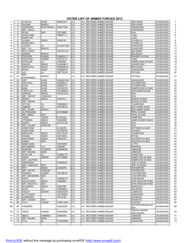 VOTER LIST of ARMED FORCES 2012.Xlsx