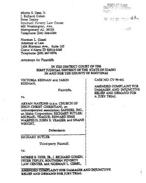 AMENDED COMPLAINT for P1aintilf, DAMAGES and INJUNCTIVE ) RELIEF and DEMAND POE
