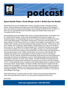 Space Needle Redux: Knute Berger and B.J